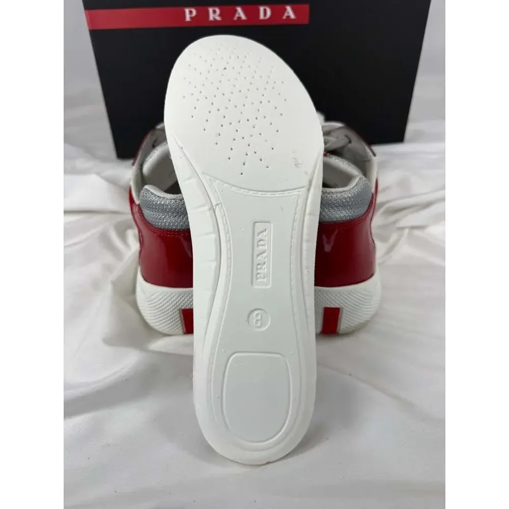 US Mens Size 9.5 Prada America Cup Red in Box SPB-JB 366788